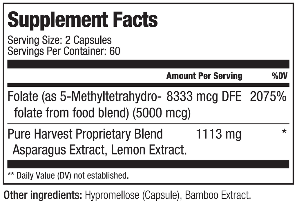 Pure Harvest Methyl Folate 5 mg